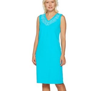 Denim & Company Embroidered Gauze Dress